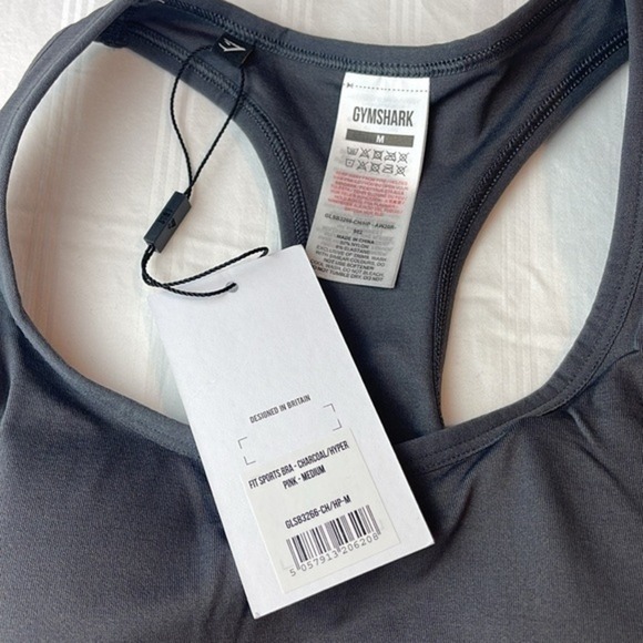 Gymshark Racer‎ Back Sports Seamless Charcoal Pink Sport Bra Size M - Picture 5 of 9